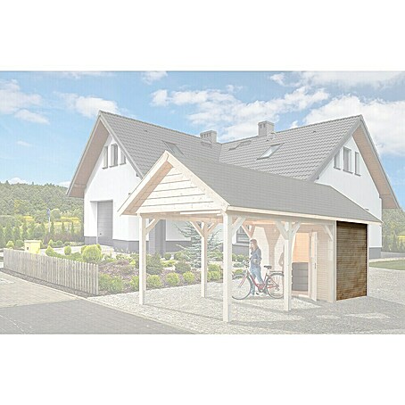 Weka Seitenwand (Passend für: Weka Doppelcarport 615, Natur)