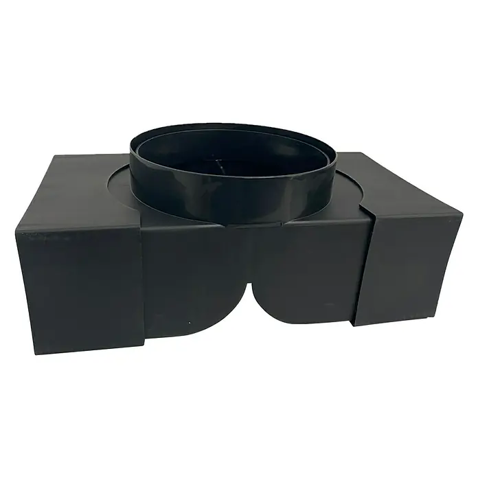 Respekta Umluftweiche ULW1 - B x L: 88 x 156 mm, Schwarz - Schwarzer Rohradapter für Lüftungssysteme, ideal für Industrie und Haushalt. Robuste Konstruktion für lange Lebensdauer.