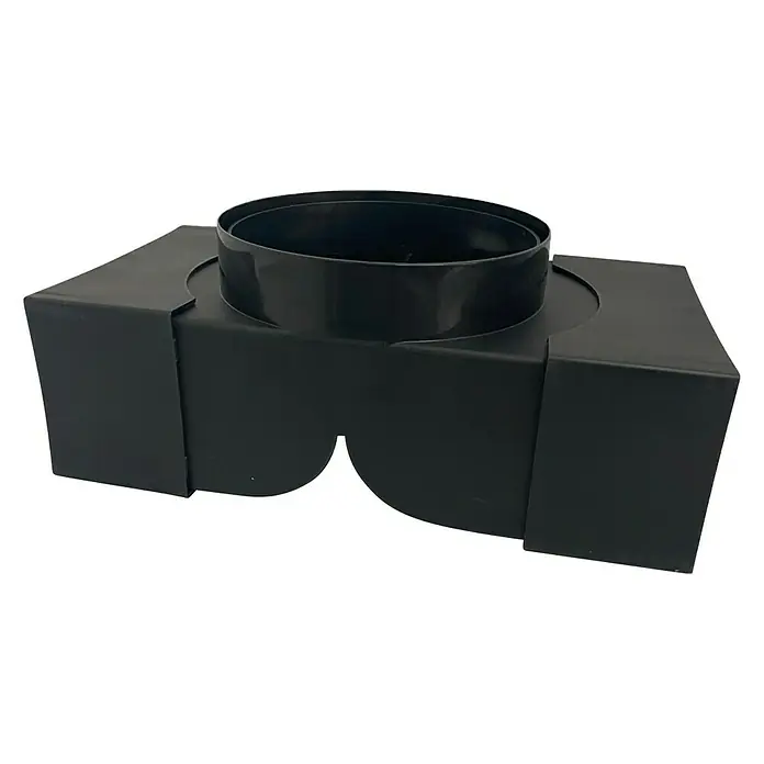Respekta Umluftweiche ULW1 - B x L: 88 x 156 mm, Schwarz - Schwarzer Ablaufadapter für Spülbecken mit kreisförmigem Anschluss für zuverlässige Wasserableitung in der Küche.