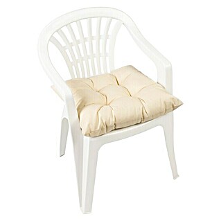 Cojín de asiento Rebekka (44 x 48 x 8 cm, Beige, Loneta 70% algodón y 30% poliéster)