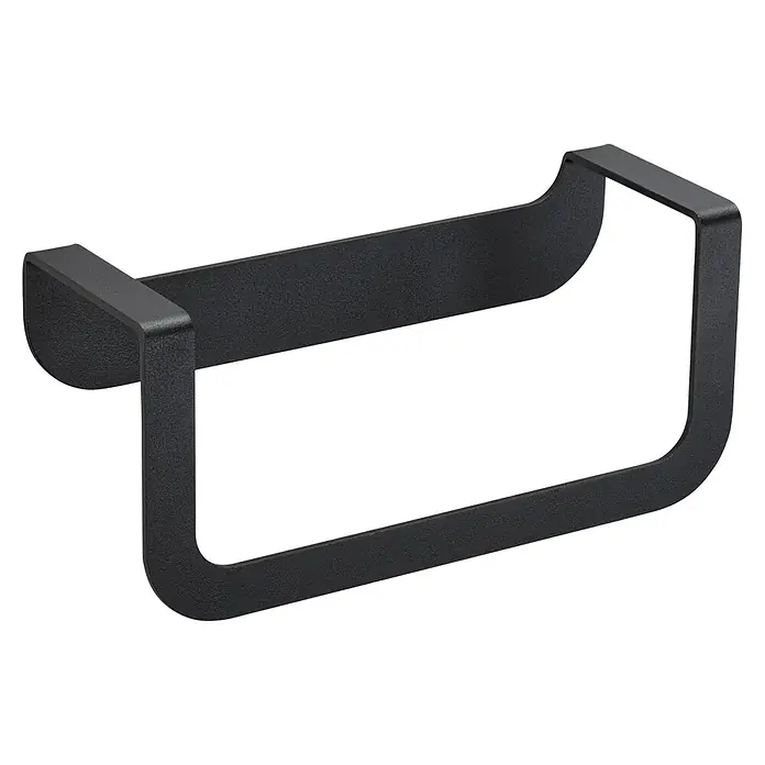 Camargue Antwerpen Toallero de barra - Ancho: 23 cm, Negro - Toallero negro moderno de pared, perfecto para cualquier baño. Diseño robusto y elegante.