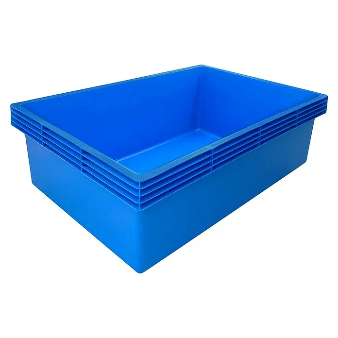 Ubbink Teichschale Victoria - 980 l, Blau - Ein blauer Kunststoffbehälter, ideal für Lagerung und Transport, mit verstärktem Rand für zusätzliche Stabilität.