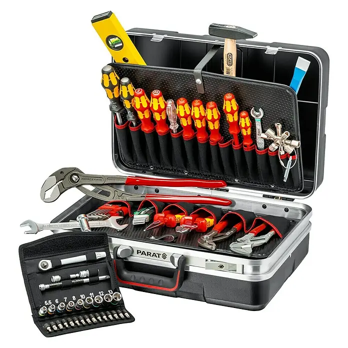 Knipex Werkzeugkoffer Vision27 Sanitär - L x B x H: 200 x 480 x 380 mm, 52 -tlg. - Vielseitiger Werkzeugkoffer mit einer breiten Auswahl an Werkzeugen für verschiedene Anwendungen, ideal für Profis und Heimwerker.