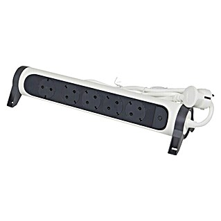 Legrand Base de enchufe múltiple Simple (x 5, Blanco/Negro, IP20, Con interruptor)