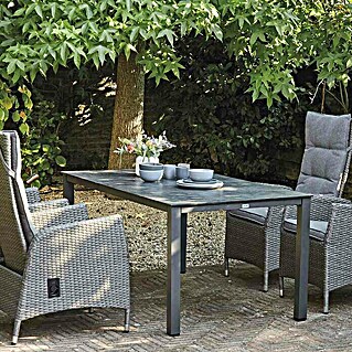 Siena Garden Loungemöbel-Set Padova/Sola Lofttisch (5 -tlg., Aluminium, Anthrazit/Grau, Rückenlehne verstellbar)