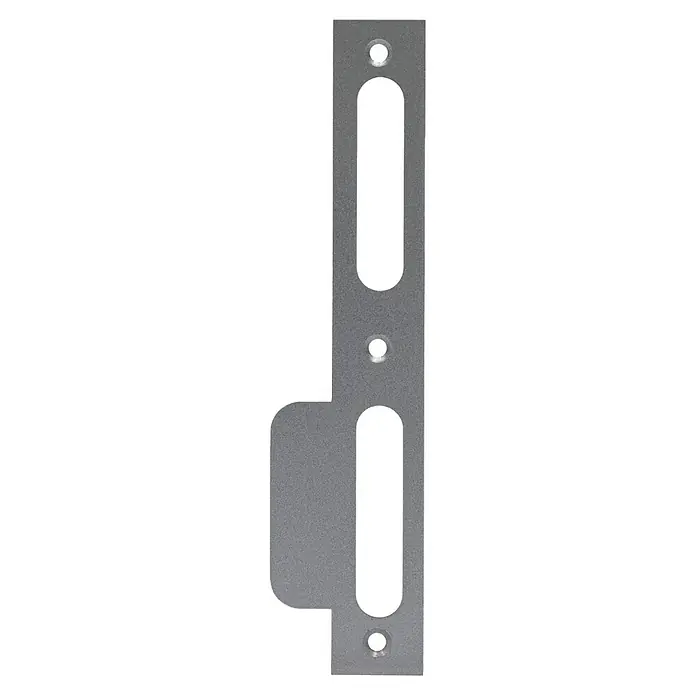Abus Lappenschließblech LSB170 - DIN Anschlag: DIN-L, L x B: 170 x 24 mm, Silber - Metallschlossplatte mit Aussparungen und Löchern zur Befestigung am Türrahmen, sichere Verankerung des Schlosses gewährleistet.