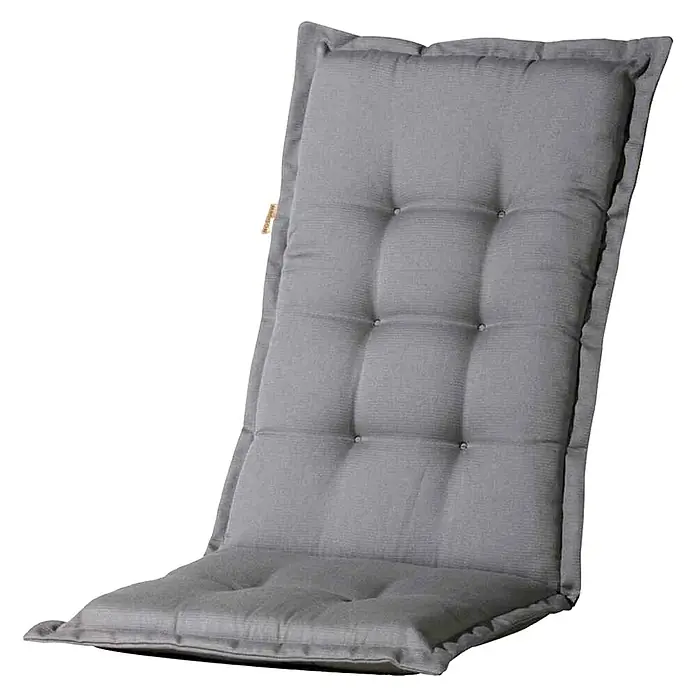 Madison Gartenmöbel-Auflage Panama im Set - Passend für: Hochlehner, Grau, L x B x H: 123 x 50 x 8 cm - Graues Sitzkissen mit Knöpfen für zusätzlichen Komfort und Stil. Ideal für Gartenmöbel oder als bequeme Ergänzung im Innenbereich.