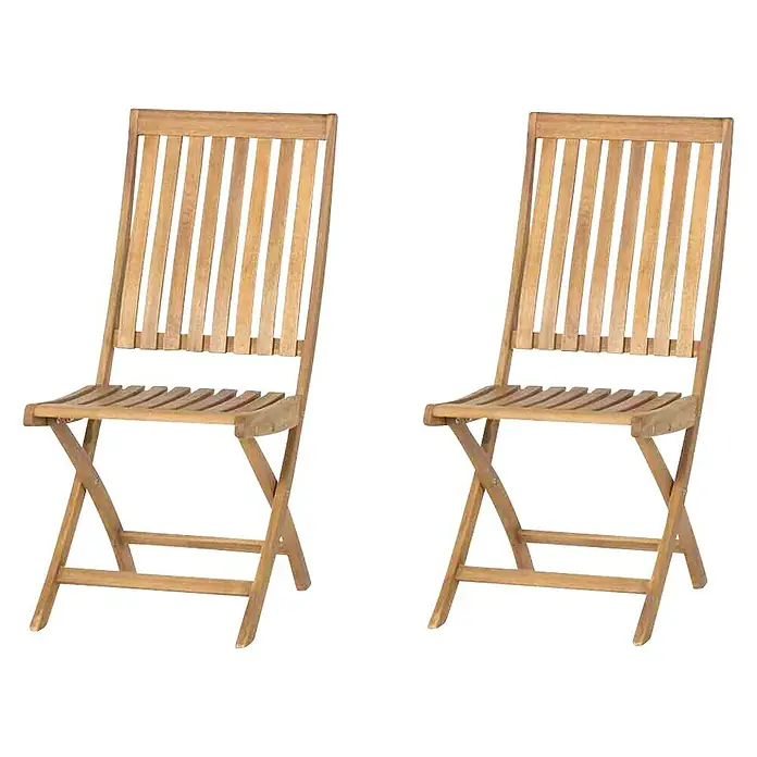 Siena Garden Klappstuhl Paleros im Set - 2 Stk., B x T x H: 44 x 65 x 97 cm, Ohne Armlehnen - Zwei hölzerne Klappstühle im Freien, ideal für Garten oder Terrasse. Das schlichte Design fügt sich nahtlos in jede Umgebung ein.