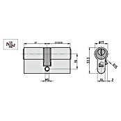 Basi Profilzylinder V50 mit N+G (Baulänge innen: 27 mm, Baulänge außen: 35 mm, Material Zylinder: Messing, Profilschlüssel, Mit Not- & Gefahrenfunktion) | BAUHAUS