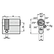 Basi Profilhalbzylinder V55 (Baulänge innen: 10 mm, Baulänge außen: 30 mm, Material Zylinder: Messing, Bohrmuldenschlüssel) | BAUHAUS