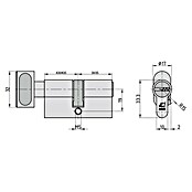 Basi Knaufzylinder V55 (Baulänge innen: 30 mm, Baulänge außen: 30 mm, Material Zylinder: Messing, Bohrmuldenschlüssel) | BAUHAUS