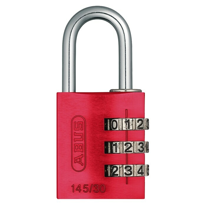 Abus Vorhängezahlenschloss Lock-Tag 145/30 (B x L: 31,5 x 15,5 mm, Aluminium, Anzahl Zahlenrollen: 3 Stk., Rot) | BAUHAUS