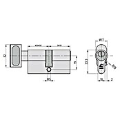 Basi Knaufzylinder V50 (Baulänge innen: 30 mm, Baulänge außen: 30 mm, Material Zylinder: Messing, Profilschlüssel) | BAUHAUS