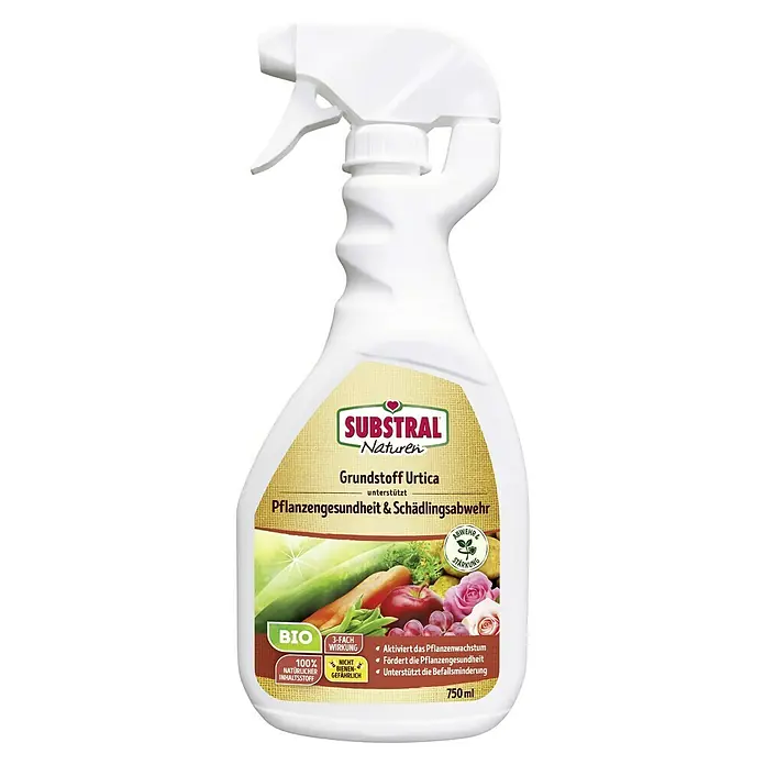 Substral Naturen Grundstoff Urtica - 750 ml - Produktbild eines Substral Naturen Pflanzengesundheit & Schädlingsabwehr Sprays mit Urtica, zur Unterstützung des Pflanzenwachstums.