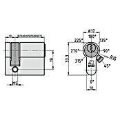 Basi Profilhalbzylinder AS (Baulänge innen: 10 mm, Baulänge außen: 45 mm, Material Zylinder: Messing, Profilschlüssel) | BAUHAUS