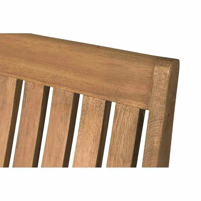 Siena Garden Gartenmöbel-Set Paleros - 5 -tlg., Akazienholz, Braun - Detailaufnahme einer Holzbank mit Lattenmuster und warmer Holzmaserung, die die hochwertige Verarbeitung und das natürliche Design hervorhebt.