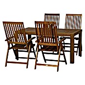 Siena Garden Gartenmöbel-Set Paleros (5 -tlg., Akazienholz, Braun, Rückenlehne verstellbar) | BAUHAUS