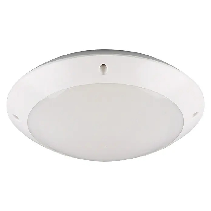 Reality Leuchten Außenwand- & Deckenleuchte Camaro - 12 W, Durchmesser: 26 cm, Weiß, IP54 - Weiße Deckenleuchte mit abgerundetem Design und zentralem Lichtdiffusor für eine gleichmäßige Ausleuchtung. Ideal für moderne Wohnräume.