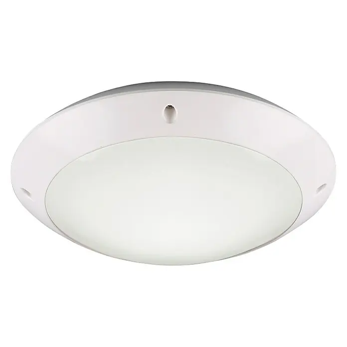 Reality Leuchten Außenwand- & Deckenleuchte Camaro - 12 W, Durchmesser: 26 cm, Weiß, IP54 - Weiße Deckenleuchte mit runder Form und matter Oberfläche, ideal für Innenräume und zur Beleuchtung von Fluren oder Zimmern.
