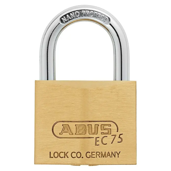 Abus Vorhängeschloss 75/40 Gleichschließend - B x H: 39,5 x 61,5 mm, Bügelstärke: 6,5 mm, Messing - ABUS EC 75 Vorhängeschloss mit Nano Protect Beschichtung für erhöhten Korrosionsschutz, ideal für den vielseitigen Einsatz.