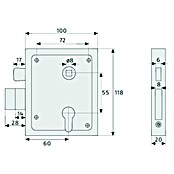 Abus Aufschraub-Riegelschloss ASS HF BB (Silber, Passend für: Buntbartschloss) | BAUHAUS