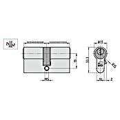 Basi Profilzylinder AS mit N+G (Baulänge innen: 55 mm, Baulänge außen: 55 mm, Material Zylinder: Messing, Profilschlüssel, Mit Not- & Gefahrenfunktion) | BAUHAUS