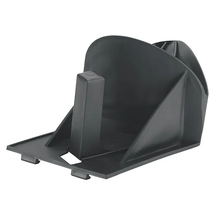 Metabo CAS 18V Akku-Rasenmäher RM 36-18 LTX BL 36 - 18 V, Ohne Akku, 5,2 Ah, Schnittbreite: 36 cm - Nahaufnahme einer schwarzen Druckerhalterung, die ein essentielles Zubehör für Büros und Arbeitsbereiche darstellt.