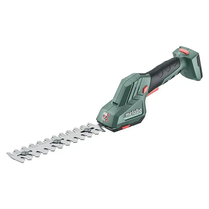 Metabo Akku-Gras- & Strauchschere PowerMaxx SGS 12 Q - 12 V, Li-Ionen, Ohne Akku, Schwertbreite: 13 cm - Die Metabo PowerMaxx SGS 12 Q Akku-Grasschere, ideal für präzise Rasen- und Strauchschnitte im Garten. Kompaktes Design für einfache Handhabung.