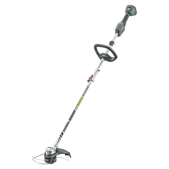 Metabo CAS 18V Akku-Rasentrimmer RTD 18 LTX BL 30 - 18 V, 2 Ah, Ohne Akku, Schnittbreite Faden: 30 cm - Eine kabellose Metabo-Motorsense, ideal für Gartenarbeiten, mit robustem Design und benutzerfreundlicher Handhabung für effizientes Trimmen.