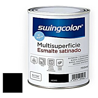 swingcolor Esmalte de color Multisuperficie (Negro, 750 ml, Satinado)