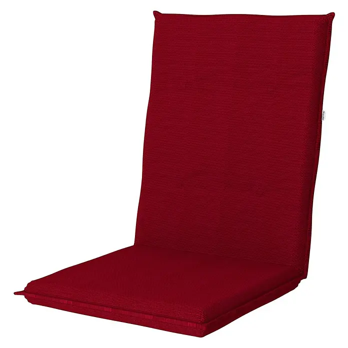 Doppler Gartenmöbel-Auflage Star - Mittellehner, Bordeaux, L x B x H: 110 x 48 x 6 cm, Dralon - Rotes Stuhlkissen mit hoher Rückenlehne für bequemes Sitzen im Innen- und Außenbereich, ideal für Gartenmöbel und Terrassenstühle.