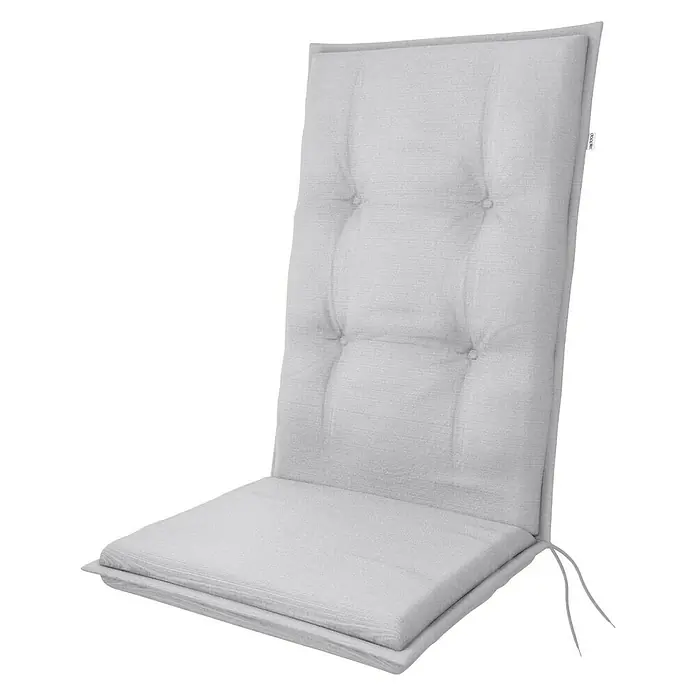 Doppler Gartenmöbel-Auflage Star - Hochlehner, Grau, L x B x H: 119 x 48 x 6 cm, Dralon - Graue Stuhlauflage mit Knöpfen für zusätzlichen Komfort. Perfekt für Gartenmöbel und Terrassenstühle, um eine gemütliche Sitzgelegenheit zu schaffen.