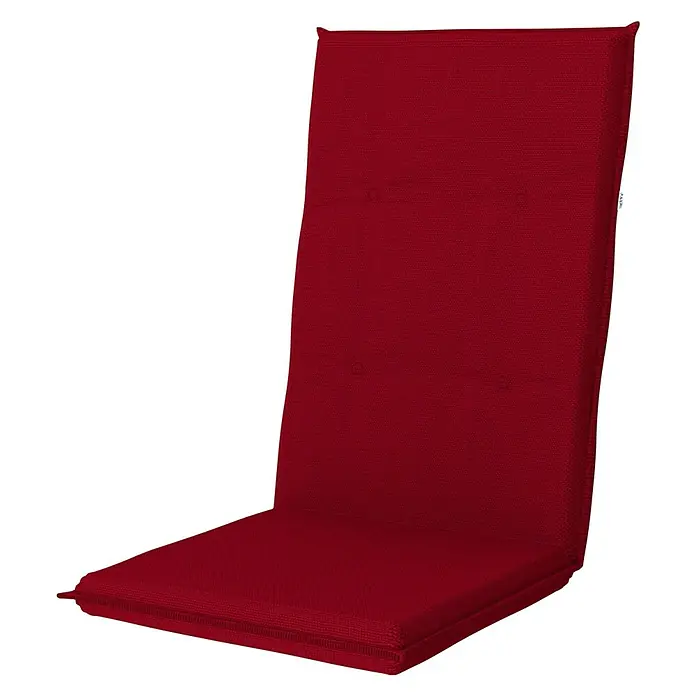 Doppler Gartenmöbel-Auflage Star - Hochlehner, Bordeaux, L x B x H: 119 x 48 x 6 cm, Dralon - Ein tiefrotes Sitzkissen mit Rückenlehne, perfekt für Gartenmöbel oder den Innenbereich, bietet Komfort und Stil.