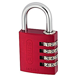 Abus Cijferhangslot Lock-Tag 145/40 (Beugeldikte: 6 mm, Veiligheidsniveau: 4, Rood, Aantal cijferrollen: 4 st.)
