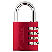 Abus Vorhängezahlenschloss Lock-Tag 145/40 (B x L: 41,5 x 17,5 mm, Aluminium, Anzahl Zahlenrollen: 4 Stk., Rot) | BAUHAUS