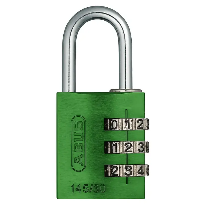 Abus Vorhängezahlenschloss Lock-Tag 145/30 - Bügelstärke: 5 mm, Grün, Anzahl Zahlenrollen: 3 Stk. - Das ABUS 145/30 Vorhängeschloss in Grün mit dreistelliger Zahlenkombination bietet Sicherheit und ist ideal für Gepäck oder Spinde.