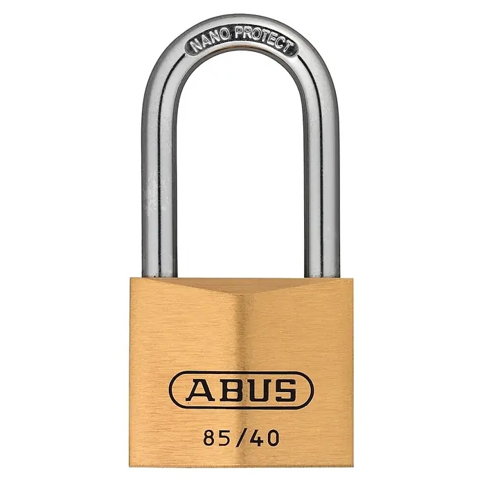 Abus Vorhängeschloss 85/40 HB40 Gleichschließend - B x H: 40 x 62 mm, Bügelstärke: 6,5 mm, Material Bügel: Gehärteter Spezialstahl - ABUS 85/40 Vorhängeschloss mit Nano Protect Bügel. Ein robustes Schloss für den vielseitigen Einsatz und erhöhten Schutz vor Korrosion.
