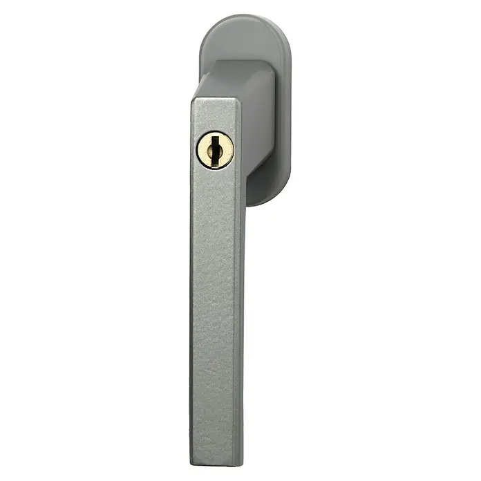 Abus Fenstergriff FG 110 Gleichschließend - Silber, Abschließbar - Ein silberner Fenstergriff mit Schloss für zusätzliche Sicherheit und Einbruchschutz. Ideal für moderne Fenster.