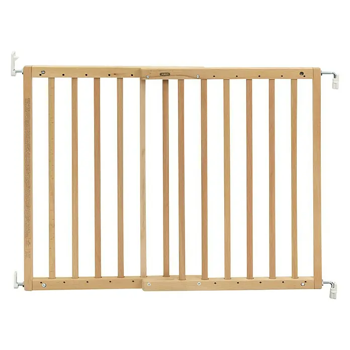 Abus Sicherheitsgitter NIC - Verstellbar: 63 cm - 103,5 cm - Holztreppenschutzgitter zur Sicherung von Treppen und Durchgängen, mit stabilen Seitenteilen und Verstellmechanismus.