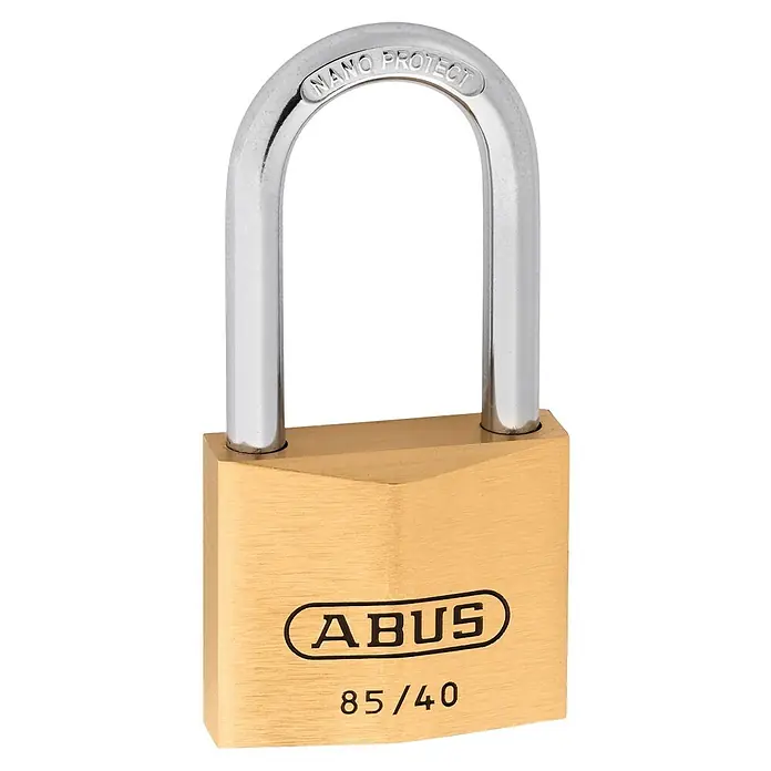Abus Vorhängeschloss 85/40 HB40 Gleichschließend - B x H: 40 x 62 mm, Bügelstärke: 6,5 mm, Material Bügel: Gehärteter Spezialstahl - Abus 85/40 Vorhängeschloss mit Nano Protect Bügel für erhöhten Korrosionsschutz, ideal für den Innen- und Außenbereich.