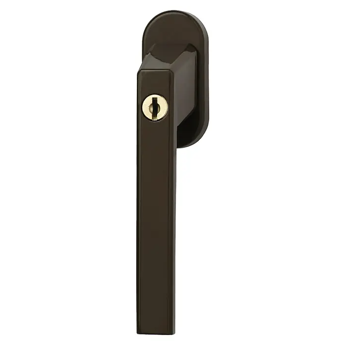 Abus Fenstergriff FG 110 Gleichschließend - Braun, Abschließbar, Abschließbar - Fenstergriff in dunklem Braun mit integriertem Schloss, ideal für erhöhte Sicherheit und stilvolles Design in Ihrem Zuhause.