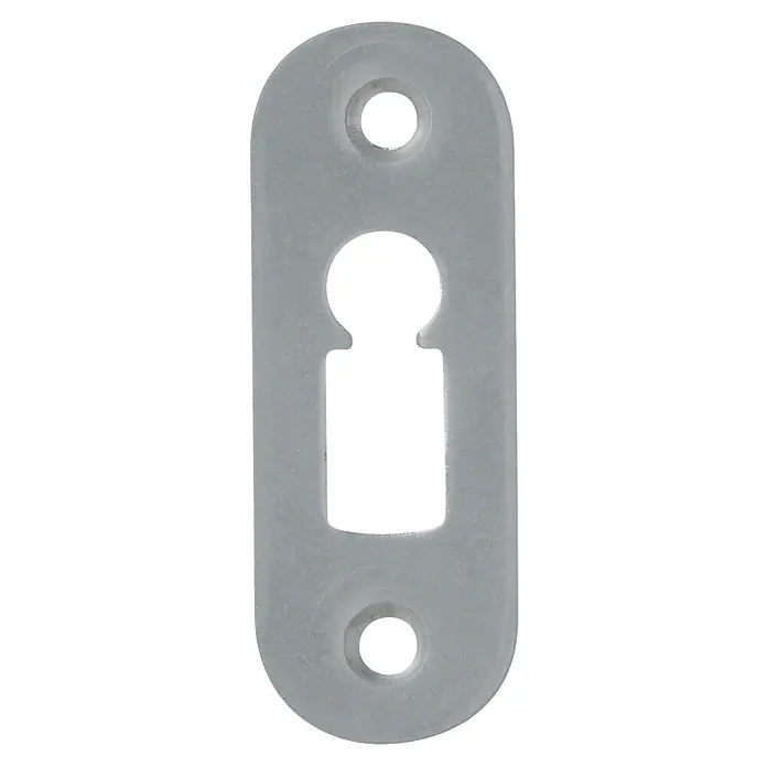 Abus Aufschraub-Riegelschloss ASS BB - Silber, L x B x H: 87 x 100 x 16 mm - Graue Schlüssellochaufhängung mit zwei Löchern, ideal zur sicheren Befestigung von Gegenständen an Wänden. Robustes Design für zuverlässige Stabilität.