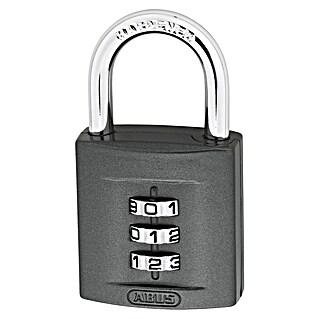 Abus Vorhängezahlenschloss 158/50 (B x L: 52 x 23 mm, Zinkdruckguss, Anzahl Zahlenrollen: 5 Stk., Anthrazit)