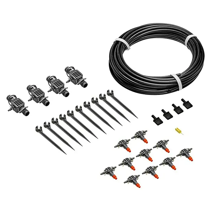 Gardena Micro-Drip Erweiterungs-Set - Passend für: 4 Pflanztröge, Gardena Micro-Drip Starter Set Pflanztöpfe M automatic, 20 -tlg. - Ein Bewässerungs-Set bestehend aus einem Schlauch, Verbindungsstücken und Bewässerungsdüsen.