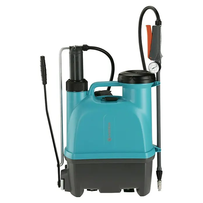 Gardena Drucksprüher Plus - Füllmenge: 12 l - Gardena Rückenspritze mit Sprühlanze, Druckanzeige und großem Tank für die Gartenpflege. Ideal zum Ausbringen von Pflanzenschutzmitteln.