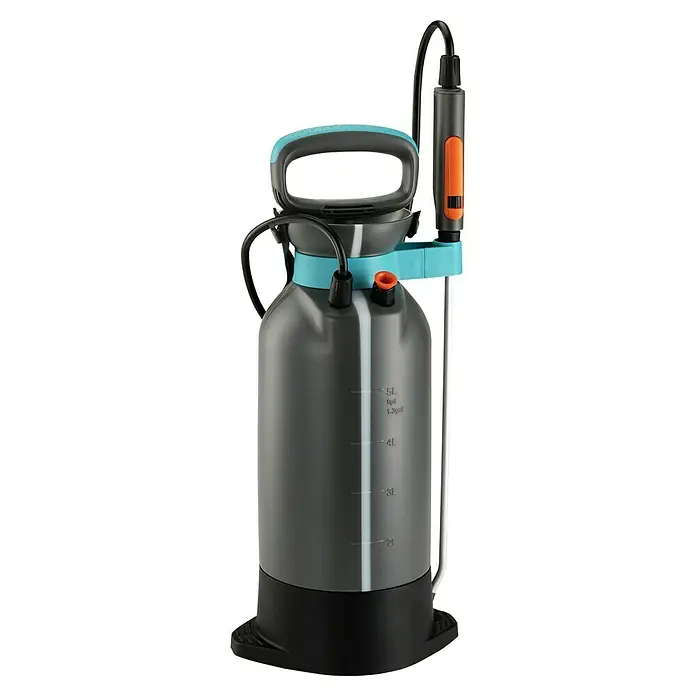 Gardena Comfort Drucksprüher - Füllmenge: 5 l, Grau - Drucksprüher mit 5L Fassungsvermögen, inklusive Pumpe, Griff und Füllstandsanzeige für den Garten und andere Anwendungen.