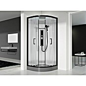 Designdusche Indus (90 x 90 x 215 cm, Halbrund, Anthrazit/Silbergrau)