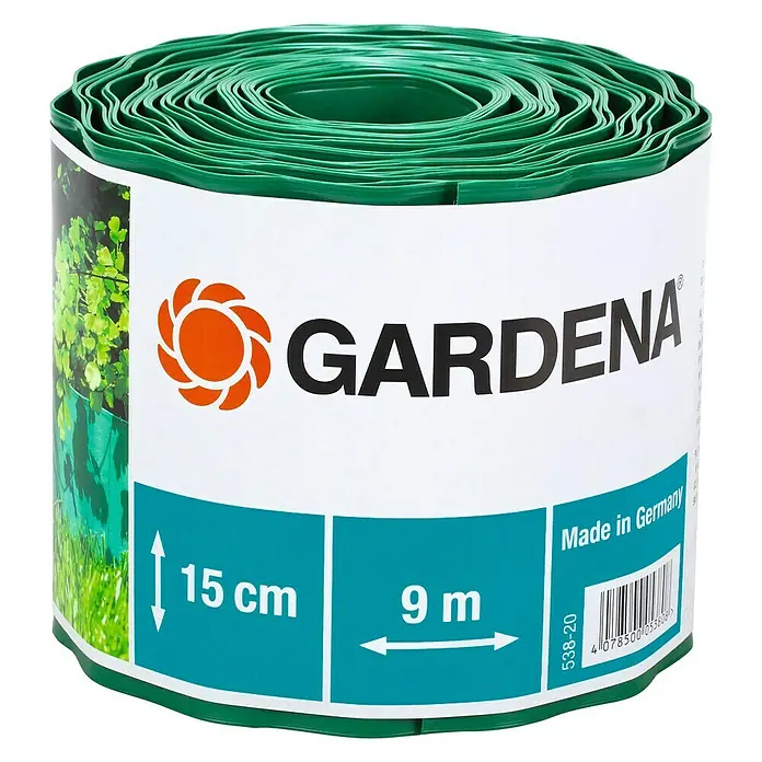 Gardena Rasenkante - Grün, 9 m x 15 cm, Kunststoff - Gardena Rasenkante: Flexible, grüne Beetbegrenzung mit 15 cm Höhe und 9 m Länge. Ideal für saubere Gartenwege und Beeteinfassungen.