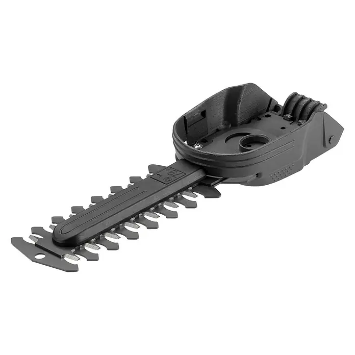 Gardena Strauchscherenaufsatz M - Passend für: Akku-Scheren ClassicCut und ComfortCut, Schwertlänge: 12,5 cm - Nahaufnahme des Heckenscherenmessers. Das Messer ist scharf und bereit zum Schneiden von Hecken. Es ist ein wichtiges Werkzeug für die Gartenarbeit.