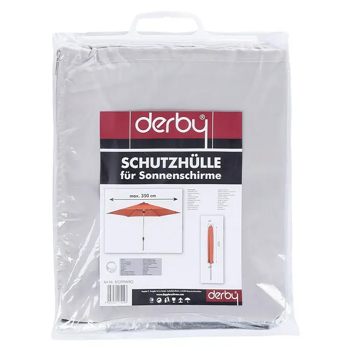Derby Schirm-Schutzhülle - Passend für: Sonnenschirme bis 350 cm - Schutzhülle für Sonnenschirme von Derby, ideal für den Schutz vor Witterungseinflüssen. Die Hülle ist für Schirme bis max. 350 cm geeignet.